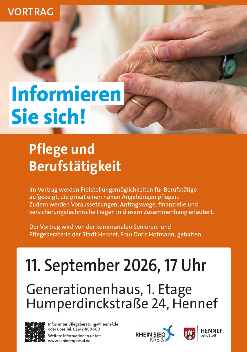 Plakat Pflege und Berufstätigkeit